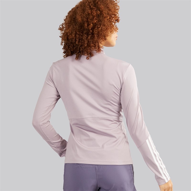 adidas Womens Hyperglam Training 1/4 Zip Top Preloved Fig/White - Image 2