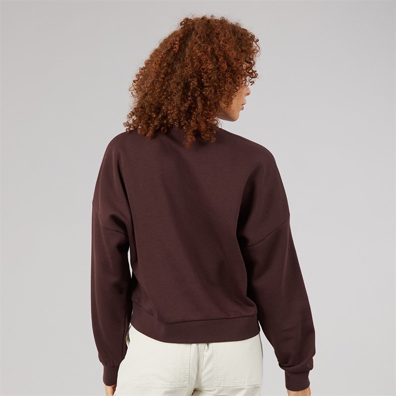 adidas Womens Cozy Holiday Graphic Sweatshirt Shadow Brown - Image 2