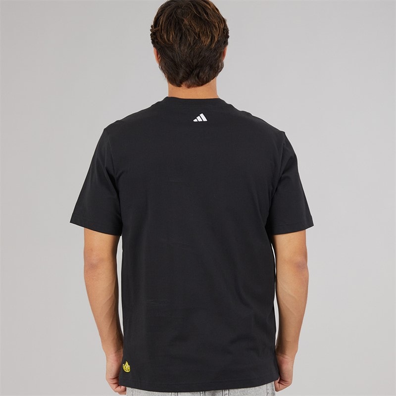 adidas Mens X Fortnite Logo Graphic T-Shirt Black - Image 2