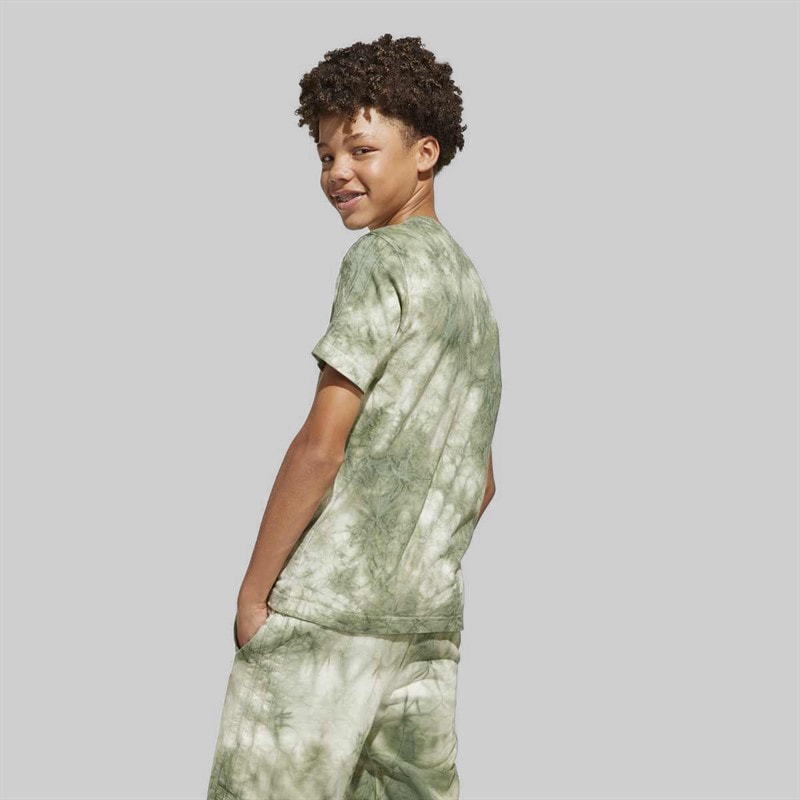 adidas Junior Boys All SZN All Over Print T-Shirt Olive Strata/Olive Strata - Image 2