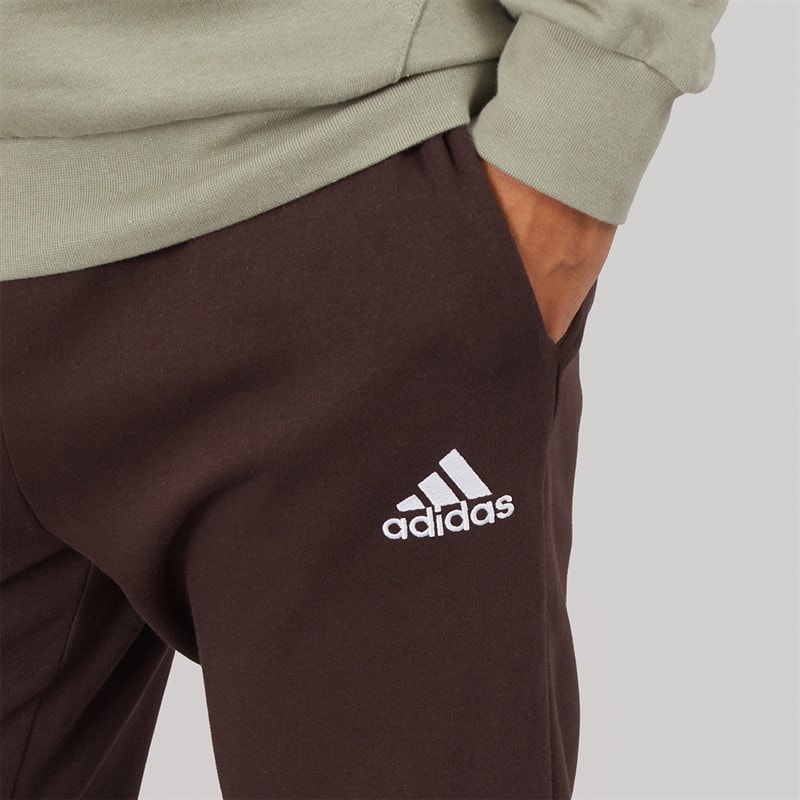 adidas Mens Essentials Tapered Fleece Joggers Shadow Brown - Image 3