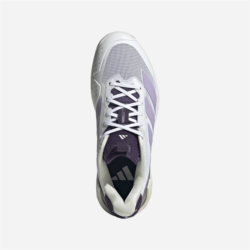 adidas Womens Adizero Ubersonic 5 Tennis Shoes Cloud White/Powder Plum/Aurora Plum - Image 4