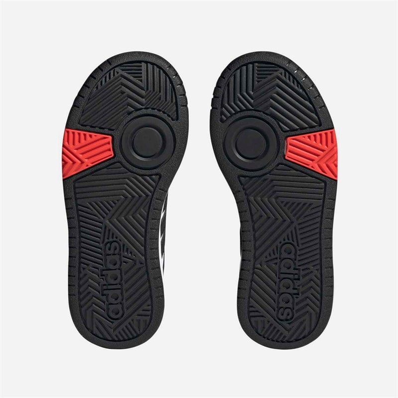 adidas Junior Hoops 3.0 Trainers Cloud White/Core Black/Bright Red - Image 2