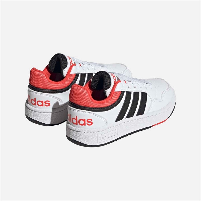 adidas Junior Hoops 3.0 Trainers Cloud White/Core Black/Bright Red - Image 3
