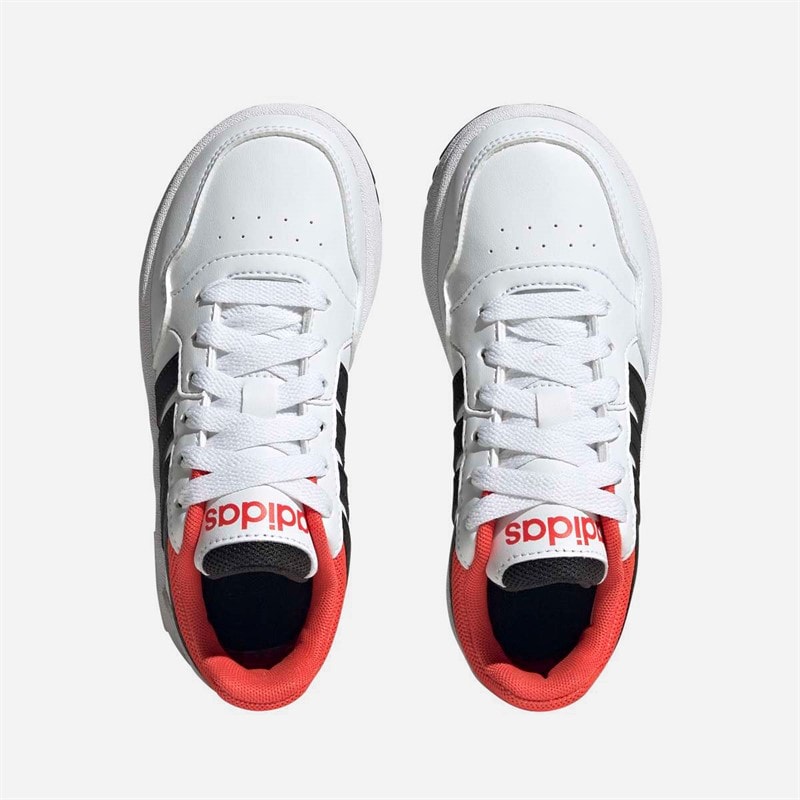 adidas Junior Hoops 3.0 Trainers Cloud White/Core Black/Bright Red - Image 4