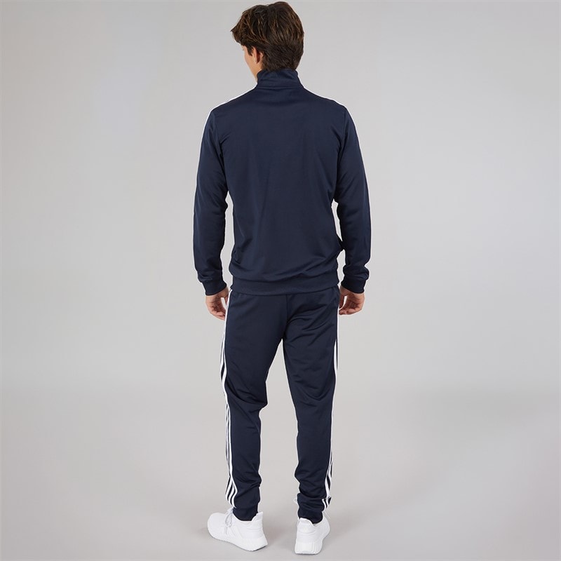 adidas Mens Primegreen Essentials 3-Stripes Tracksuit Legend Ink/White - Image 2