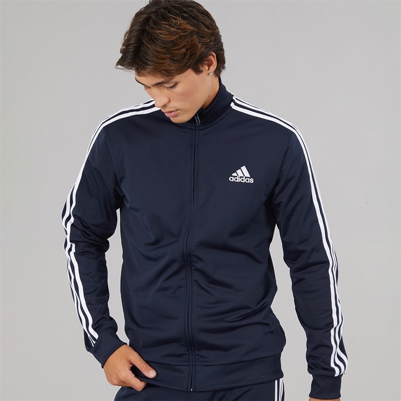adidas Mens Primegreen Essentials 3-Stripes Tracksuit Legend Ink/White - Image 5