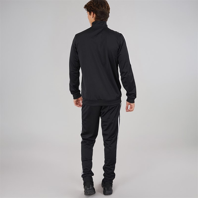 adidas Mens Primegreen Essentials 3-Stripes Tracksuit Black/White - Image 2