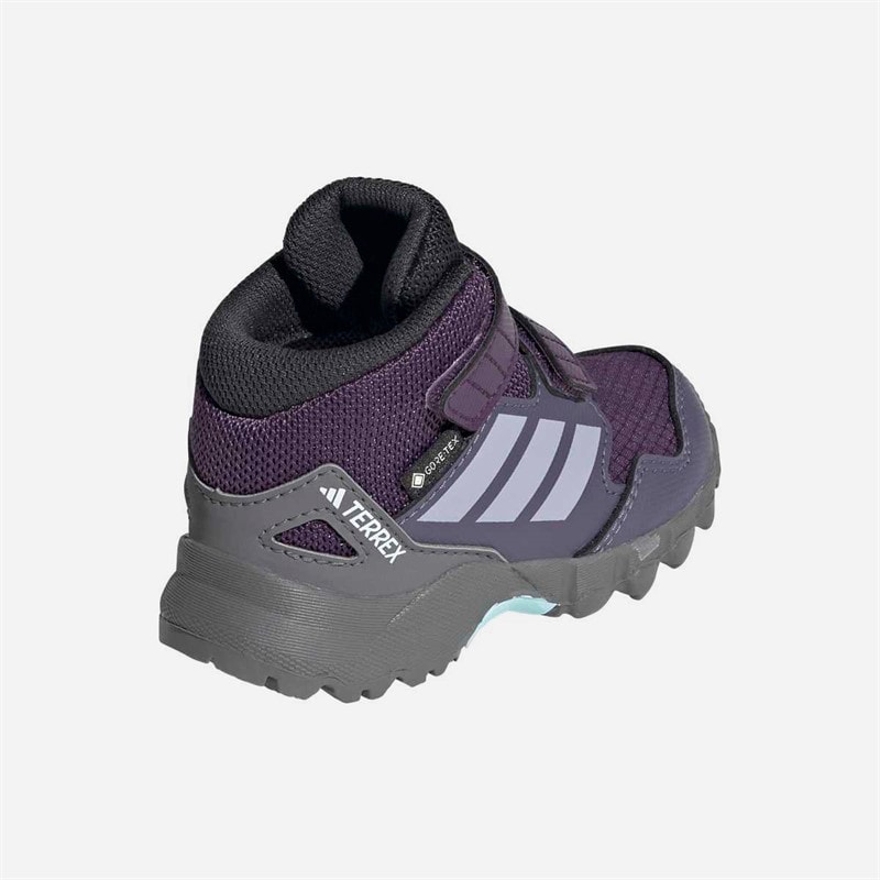 adidas Infant Terrex Skychaser Mid Gore-Tex Waterproof Hiking Boots Aurora Plum/Glory Grey/Semi Flash Aqua - Image 3