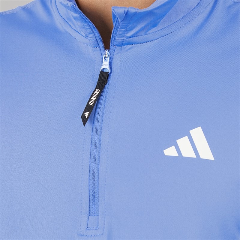 adidas Mens Own The Run Half Zip Running Top Blue Fusion - Image 3
