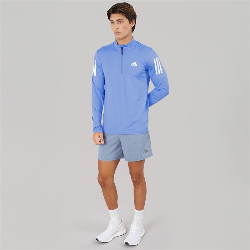 adidas Mens Own The Run Half Zip Running Top Blue Fusion - Image 4
