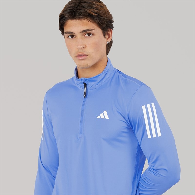 adidas Mens Own The Run Half Zip Running Top Blue Fusion - Image 5
