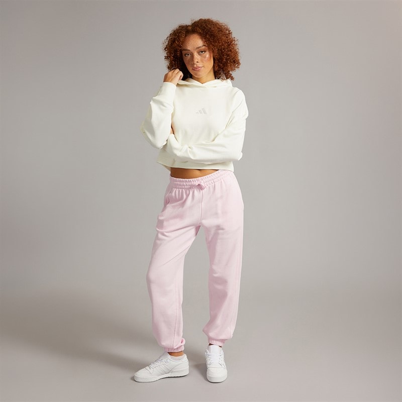 adidas Womens All SZN 3 Stripes Hoodie Off White - Image 4