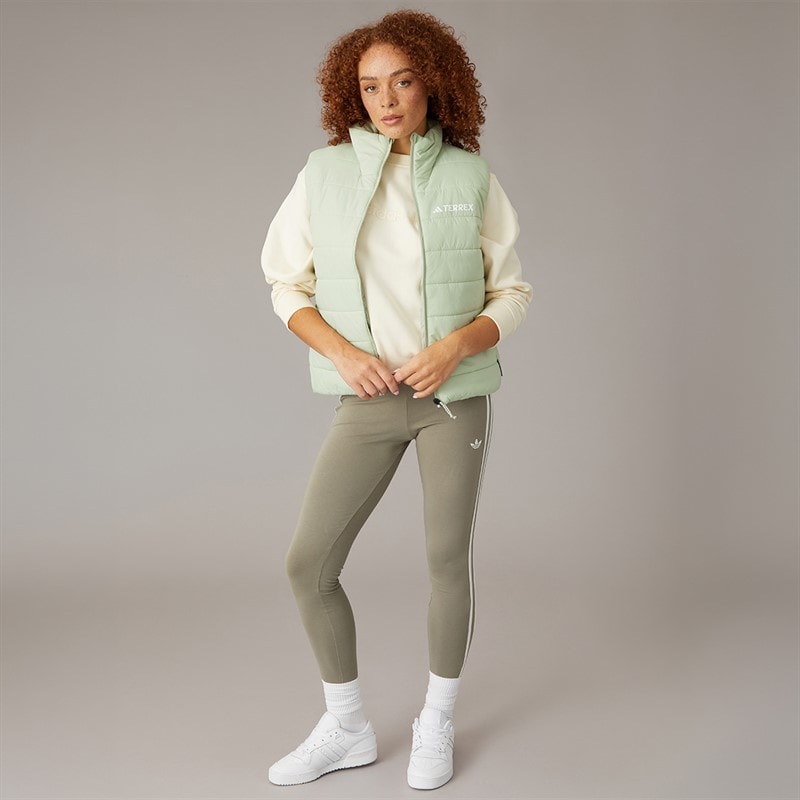 adidas Womens Terrex Essentials Climawarm Insulated Padded Gilet Halo Green - Image 4
