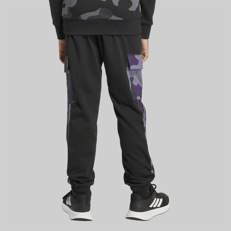 adidas Junior Boys Essentials Camo Cargo Joggers Black/White - Image 2