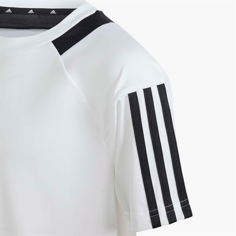 adidas Boys Sereno T-Shirt White/Black - Image 4