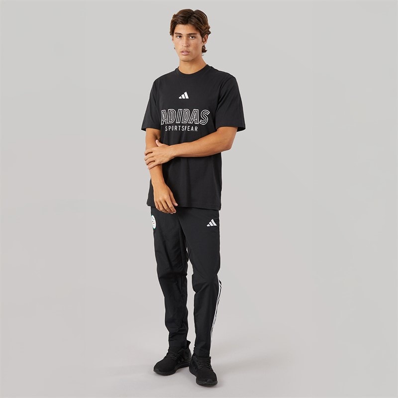 adidas Mens House Of Tiro Linear Graphic T-Shirt Black - Image 4