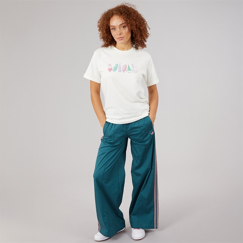 adidas Womens Lounge Food Graphic T-Shirt Off White - Image 4