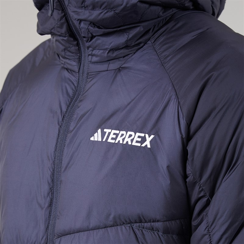 adidas Mens Terrex Xperior Climawarm+ Down Insulated Hooded Jacket Shadow Navy - Image 3