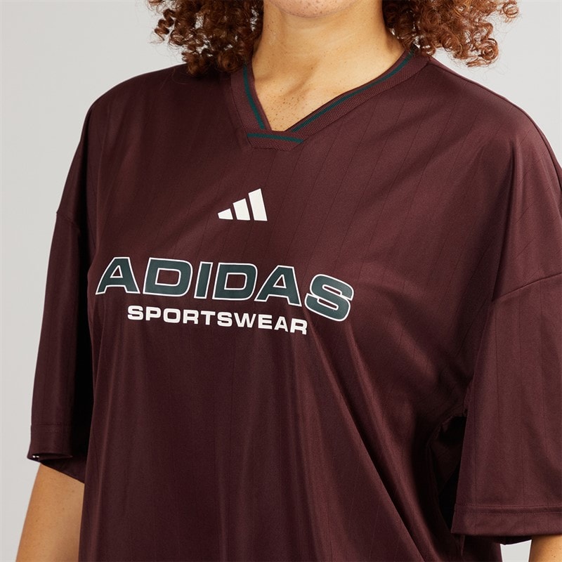 adidas Womens House Of Tiro Nations Pack Boyfriend Fit T-Shirt Aurora Ruby - Image 3
