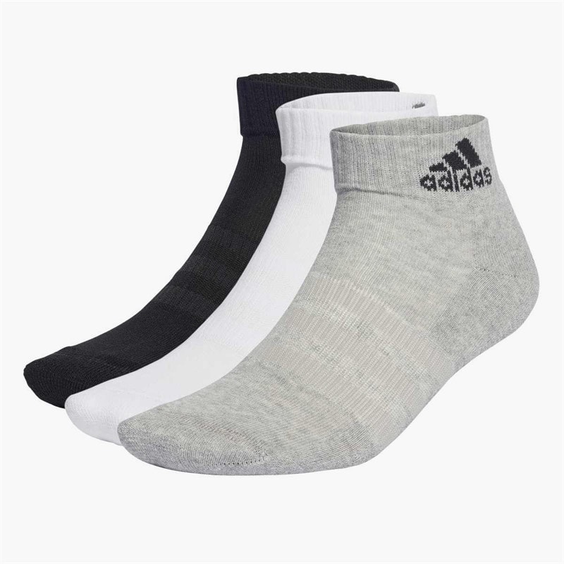 adidas Sportswear Cushioned Three Pack Ankle Socks Medium Grey Heather/White/Black