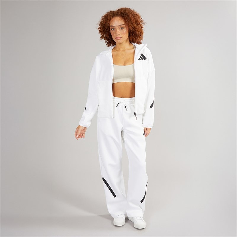 adidas Womens Z.N.E Barrel Track Pants White/Black - Image 3
