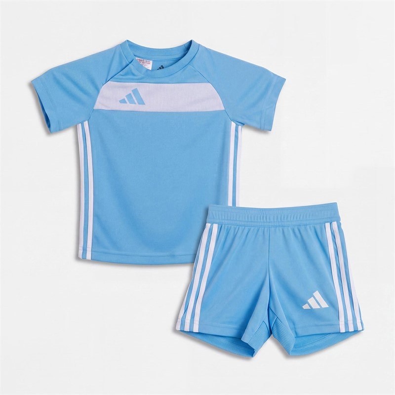 adidas Infant Boys Tiro 25 Essentials Jersey T-Shirt And Shorts Set Semi Lucid Blue/White