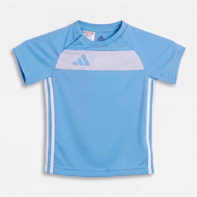 adidas Infant Boys Tiro 25 Essentials Jersey T-Shirt And Shorts Set Semi Lucid Blue/White - Image 3