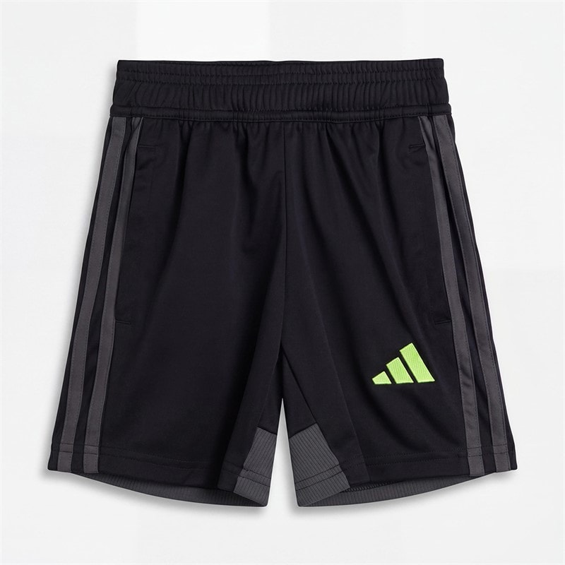 adidas Kids Tiro 25 Essentials Jersey T-Shirt And Shorts Set Black/Grey Six/Solar Yellow - Image 3