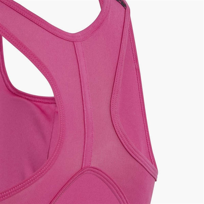 adidas Junior Girls AEROREADY Powerreact Animal Print Padded Sports Bra Semi Lucid Fuchsia/Carbon/White - Image 5