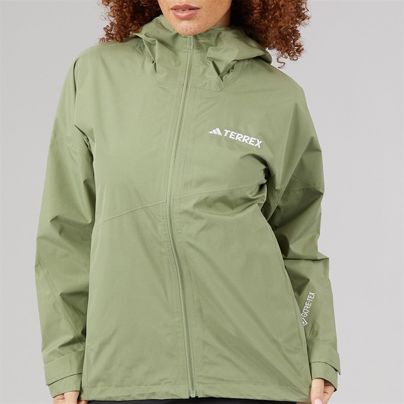 adidas Womens Terrex Xperior 2 Layer Gore Tex Waterproof Hooded Jacket Tent Green - Image 5