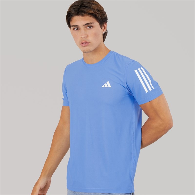adidas Mens Own The Run Aeroready Running T-Shirt Blue Fusion