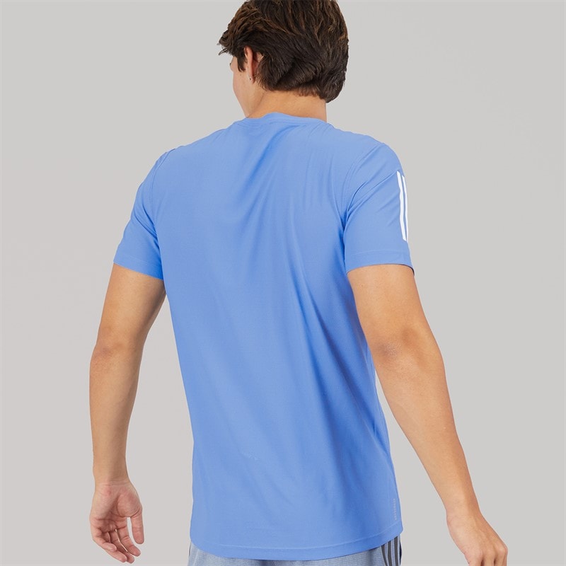 adidas Mens Own The Run Aeroready Running T-Shirt Blue Fusion - Image 2