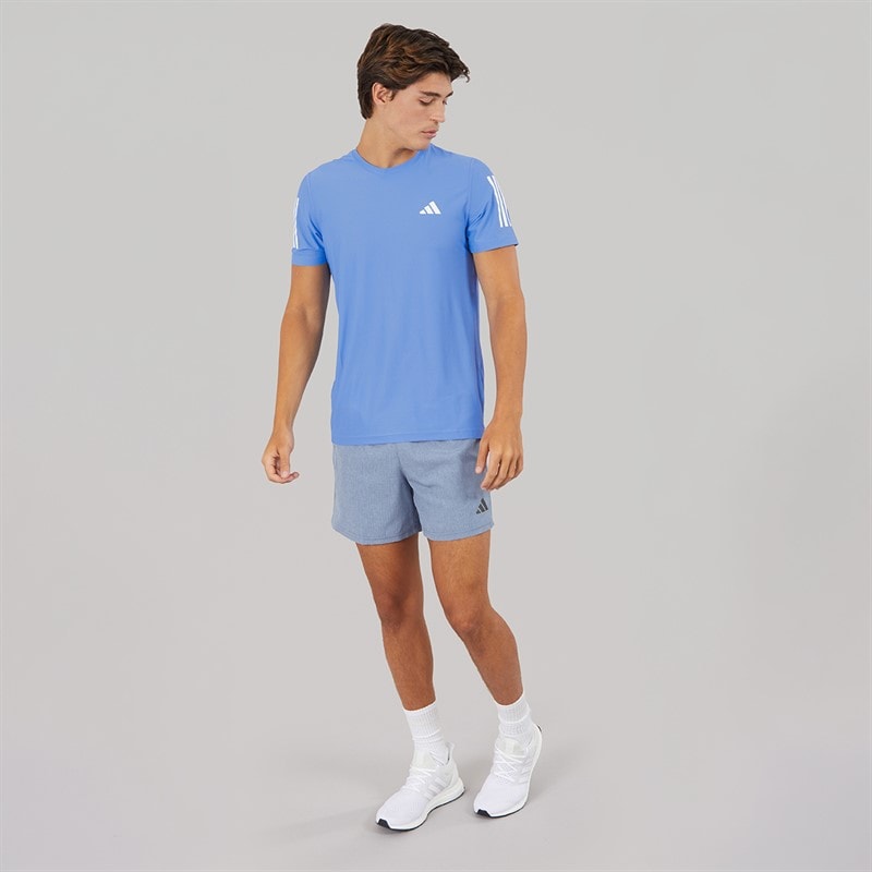 adidas Mens Own The Run Aeroready Running T-Shirt Blue Fusion - Image 3