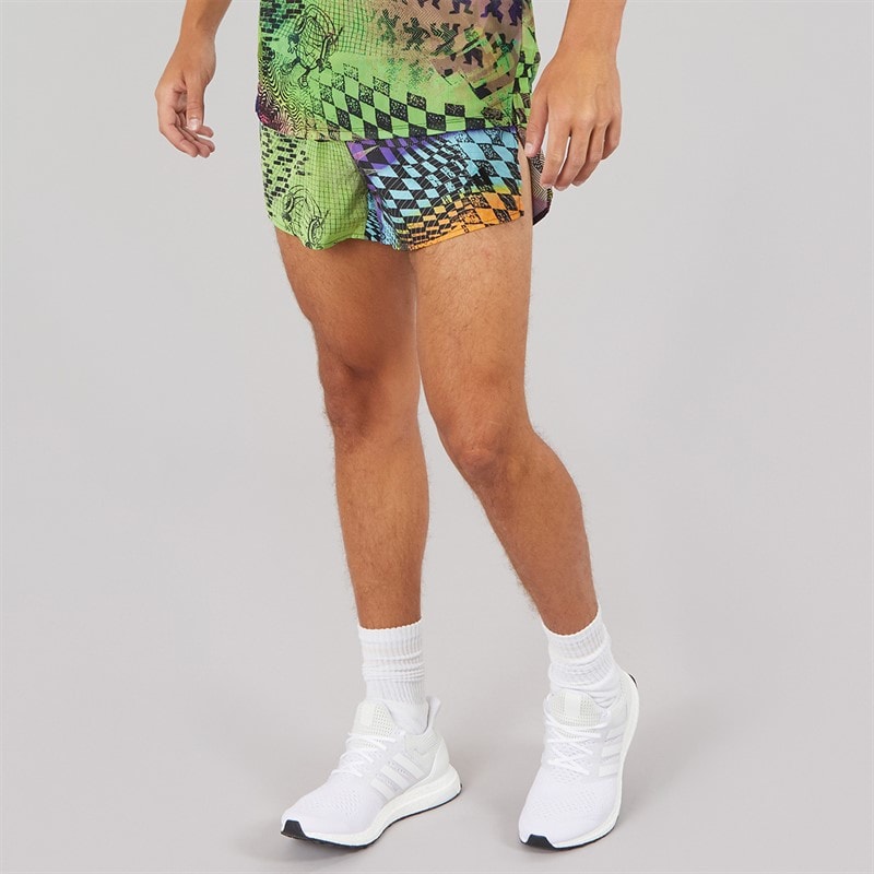 adidas Mens X Jeremy Scott Shorts Acid Yellow/Semi Lucid Fuchsia/Active Purple