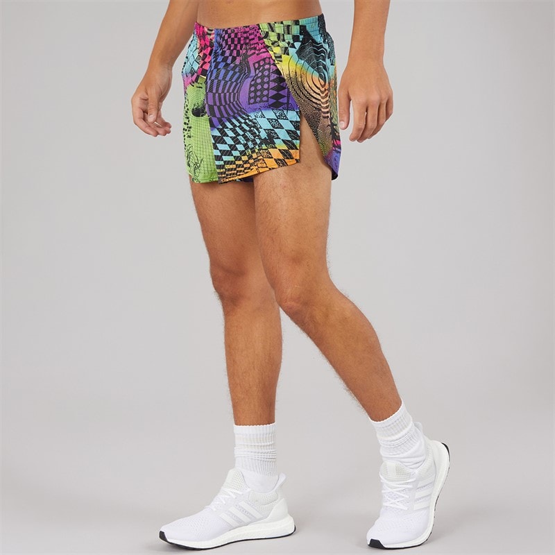 adidas Mens X Jeremy Scott Shorts Acid Yellow/Semi Lucid Fuchsia/Active Purple - Image 2