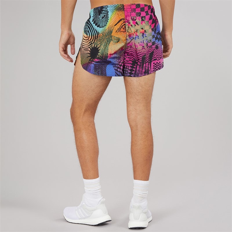 adidas Mens X Jeremy Scott Shorts Acid Yellow/Semi Lucid Fuchsia/Active Purple - Image 3