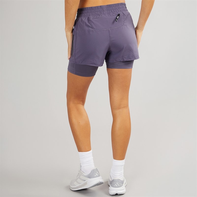 adidas Womens Own The Run Climacool 2-In-1 Running Shorts Preloved Violet - Image 2