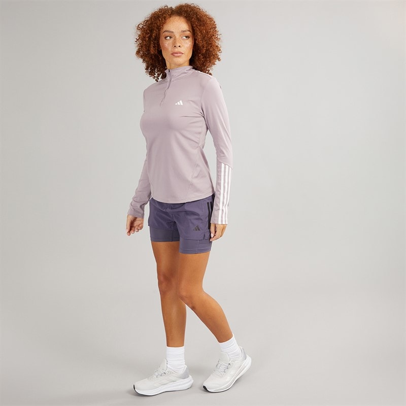 adidas Womens Own The Run Climacool 2-In-1 Running Shorts Preloved Violet - Image 4