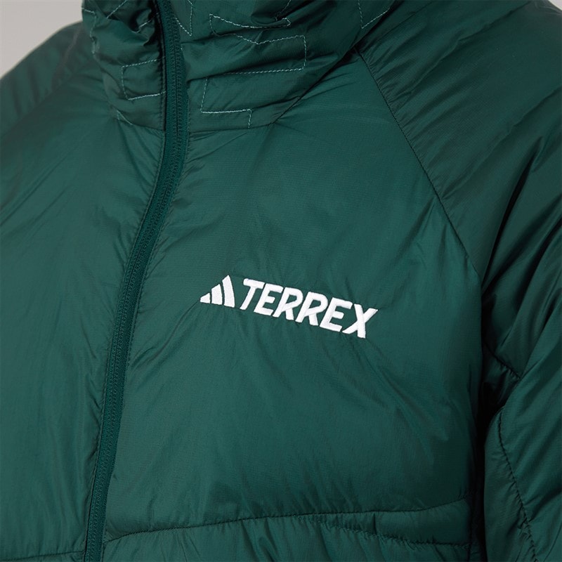 adidas Mens Terrex Xperior Climawarm+ Down Insulated Hooded Jacket Aurora Ivy - Image 3