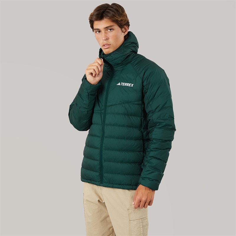 adidas Mens Terrex Xperior Climawarm+ Down Insulated Hooded Jacket Aurora Ivy - Image 5
