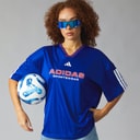 adidas Womens House Of Tiro Nations Pack Boyfriend Fit T-Shirt Semi Lucid Blue