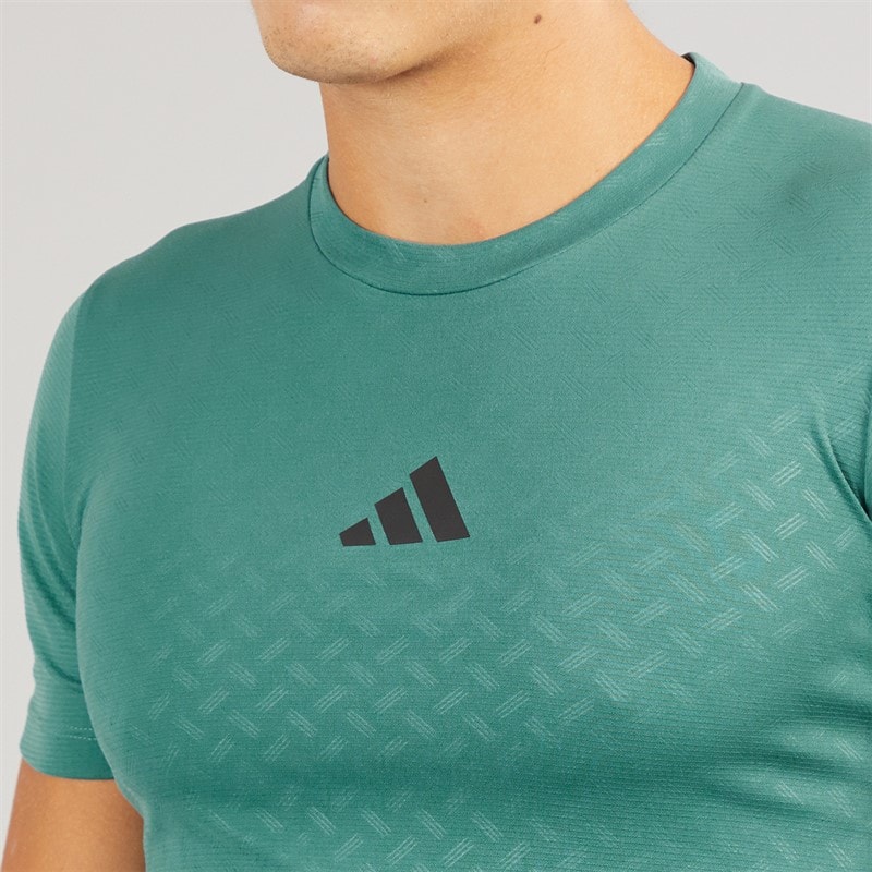 adidas Mens Primelift 3-Stripes T-Shirt Preloved Teal - Image 3