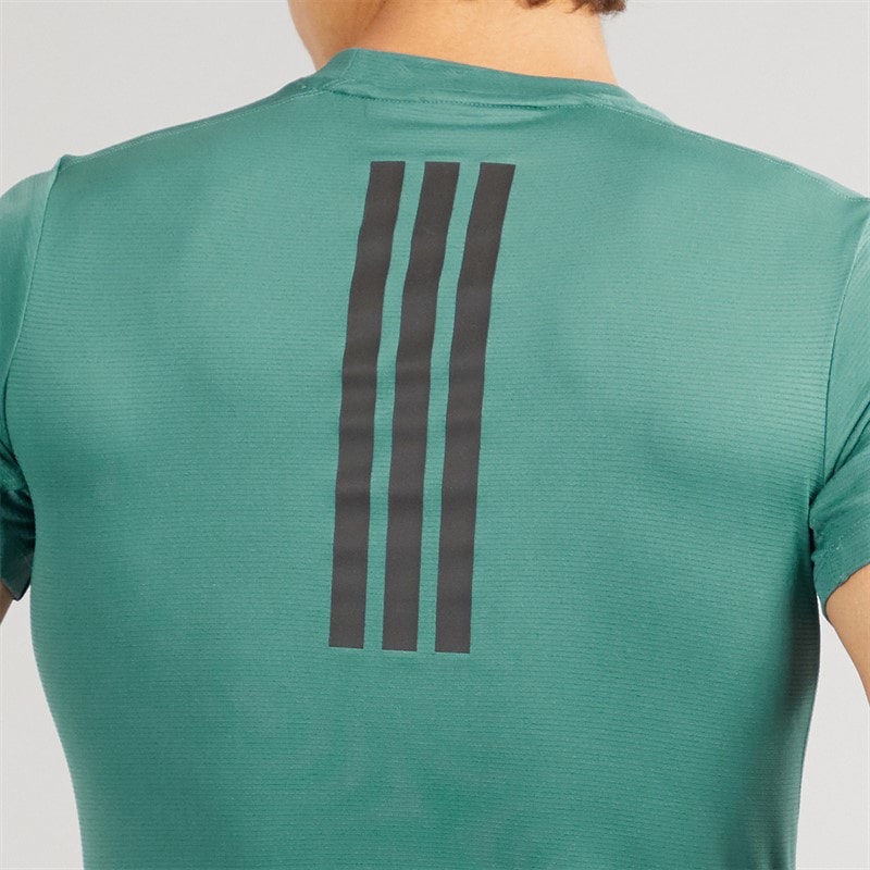 adidas Mens Primelift 3-Stripes T-Shirt Preloved Teal - Image 5