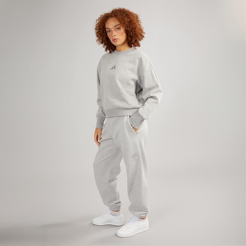 adidas Womens All SZN Fleece Joggers Medium Grey Heather - Image 4