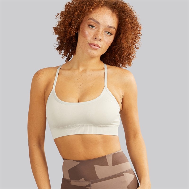 adidas Womens Workout Essentials Knit Light Support Sports Bra Wonder Alumina