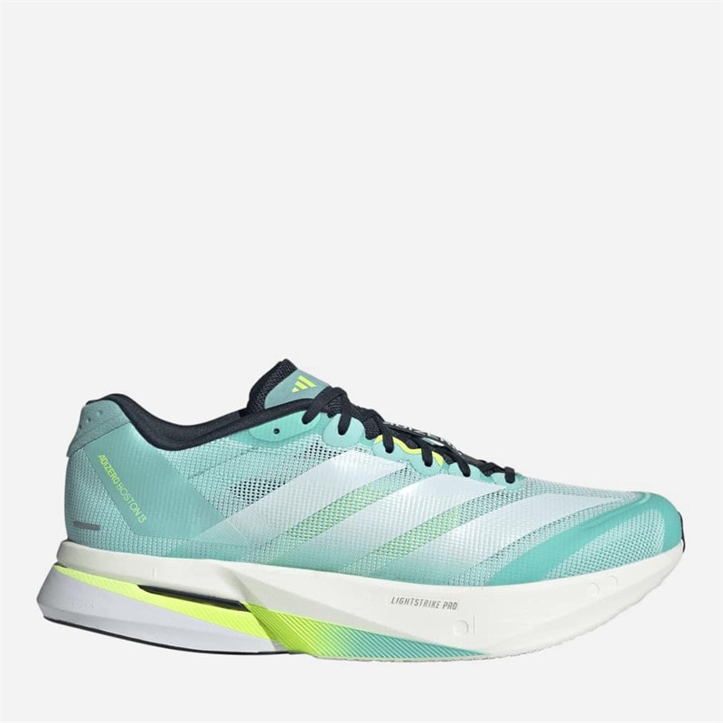 adidas Mens Adizero Boston 13 Lightstrike Pro Neutral Running Shoes Flash Aqua/Cloud White/Lucid Lemon