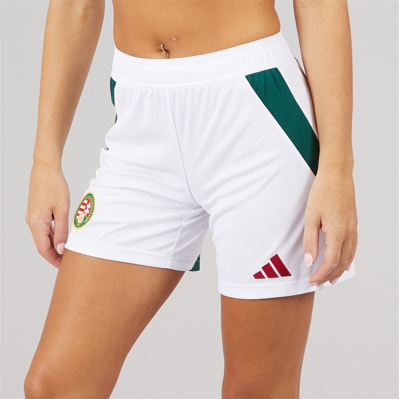 adidas Womens HFF Hungarian FF Home Shorts White/Collegiate Green - Image 3