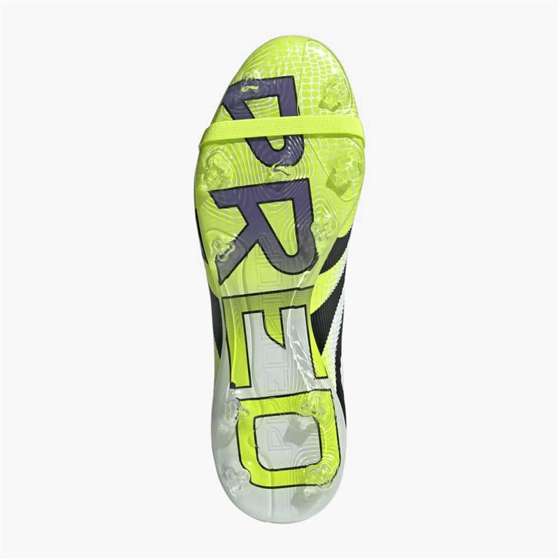 adidas Mens Predator Pro Fold-Over Tongue Radiant Blaze Pack FG Firm Ground Football Boots Cloud White/Core Black/Lucid Lemon - Image 2