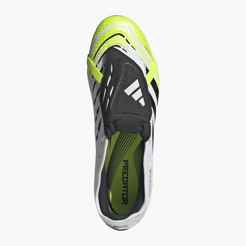 adidas Mens Predator Pro Fold-Over Tongue Radiant Blaze Pack FG Firm Ground Football Boots Cloud White/Core Black/Lucid Lemon - Image 4